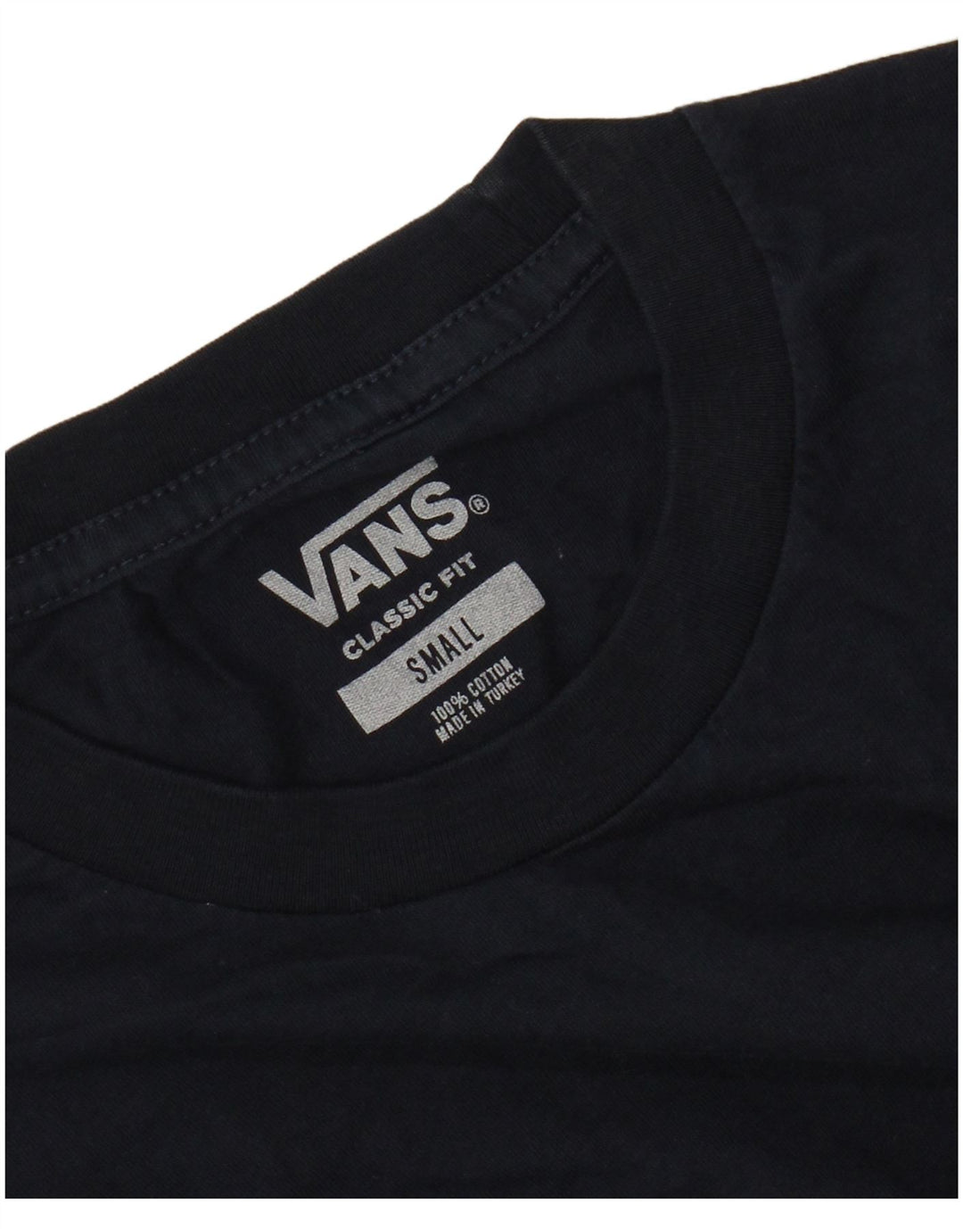 VANS Mens Classic Fit T-Shirt Top Small Navy Blue Cotton