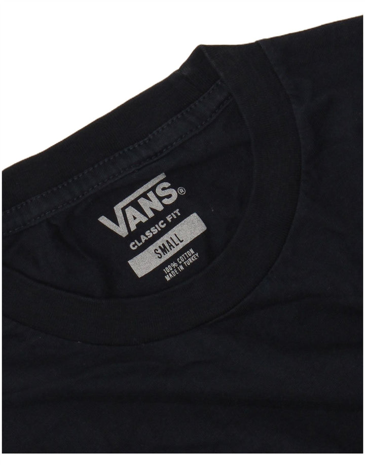 VANS Mens Classic Fit T-Shirt Top Small Navy Blue Cotton
