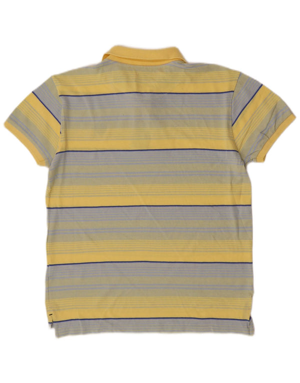 Pierre Cardin Mens Short Sleeve Polo Shirt Medium Yellow Striped Classic