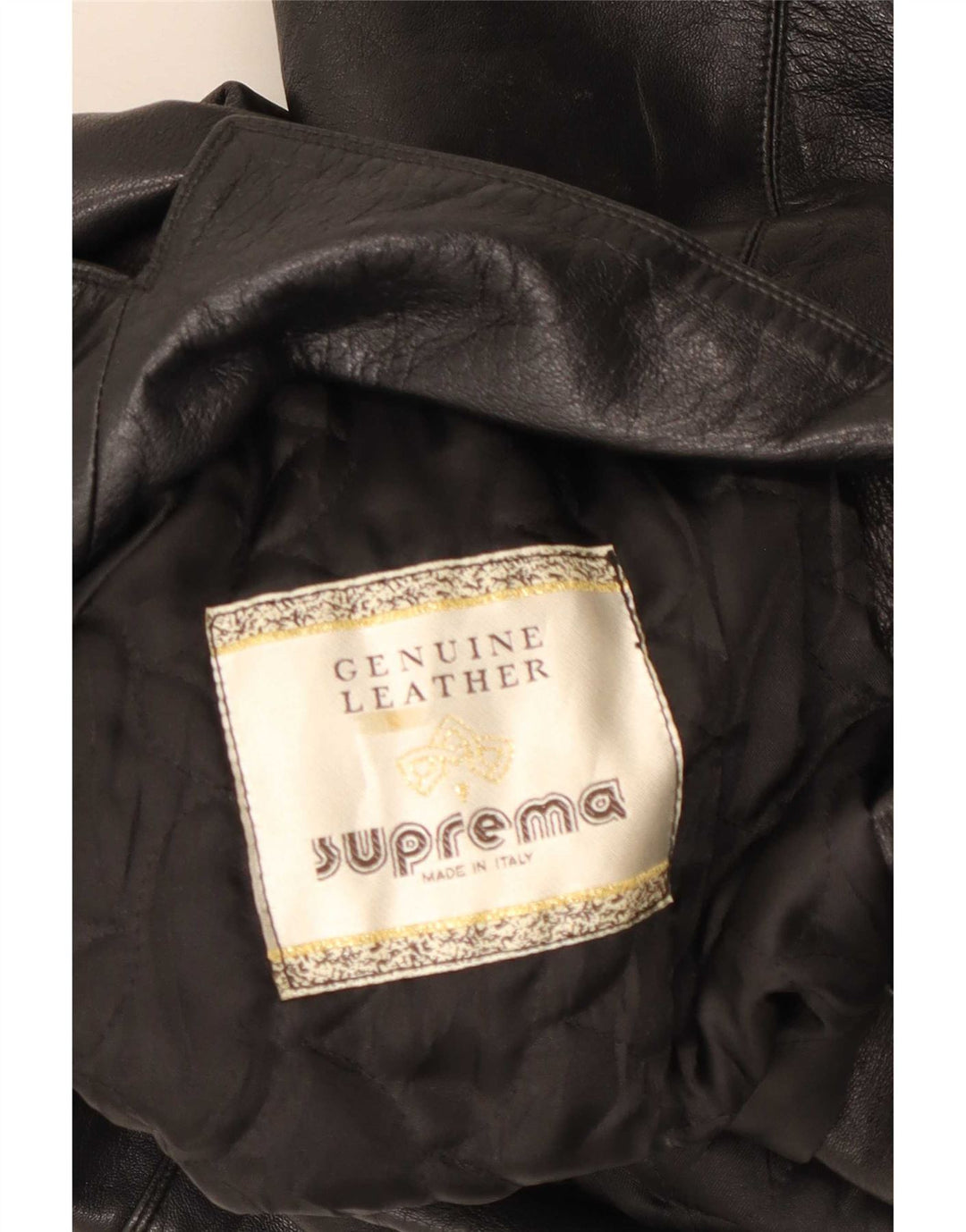 Suprema Womens Leather Coat IT 44 Medium Black