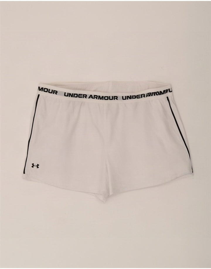 Under Armour Womens Graphic Sport Shorts UK 20 2XL White Polyester