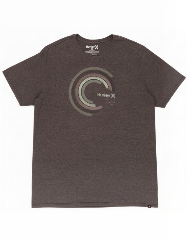 Hurley Mens Graphic T-Shirt Top 2XL Grey Cotton
