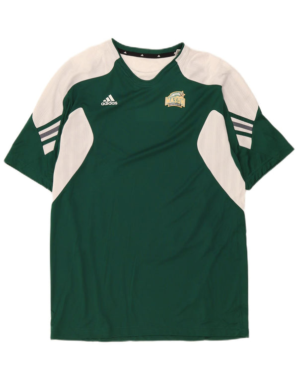 Adidas Mens Mason T-Shirt Top Large Green Colourblock Polyester