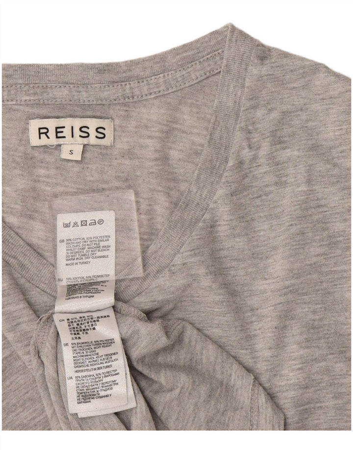 Reiss Mens T-Shirt Top Small Grey Flecked Cotton
