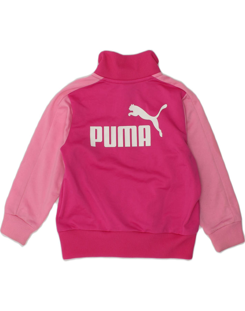 PUMA Baby Boys Graphic Tracksuit Top Jacket 18-24 Months Pink Colourblock | Vintage Puma | Thrift | Second-Hand Puma | Used Clothing | Messina Hembry 