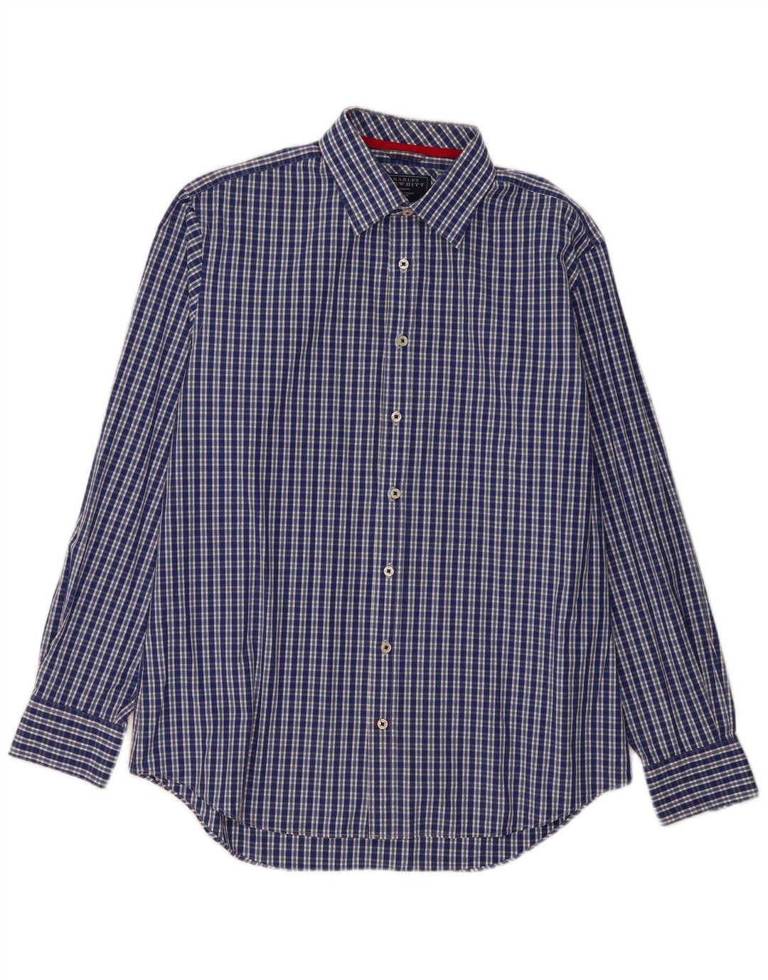 Charles Tyrwhitt Mens Shirt Large Blue Check Cotton