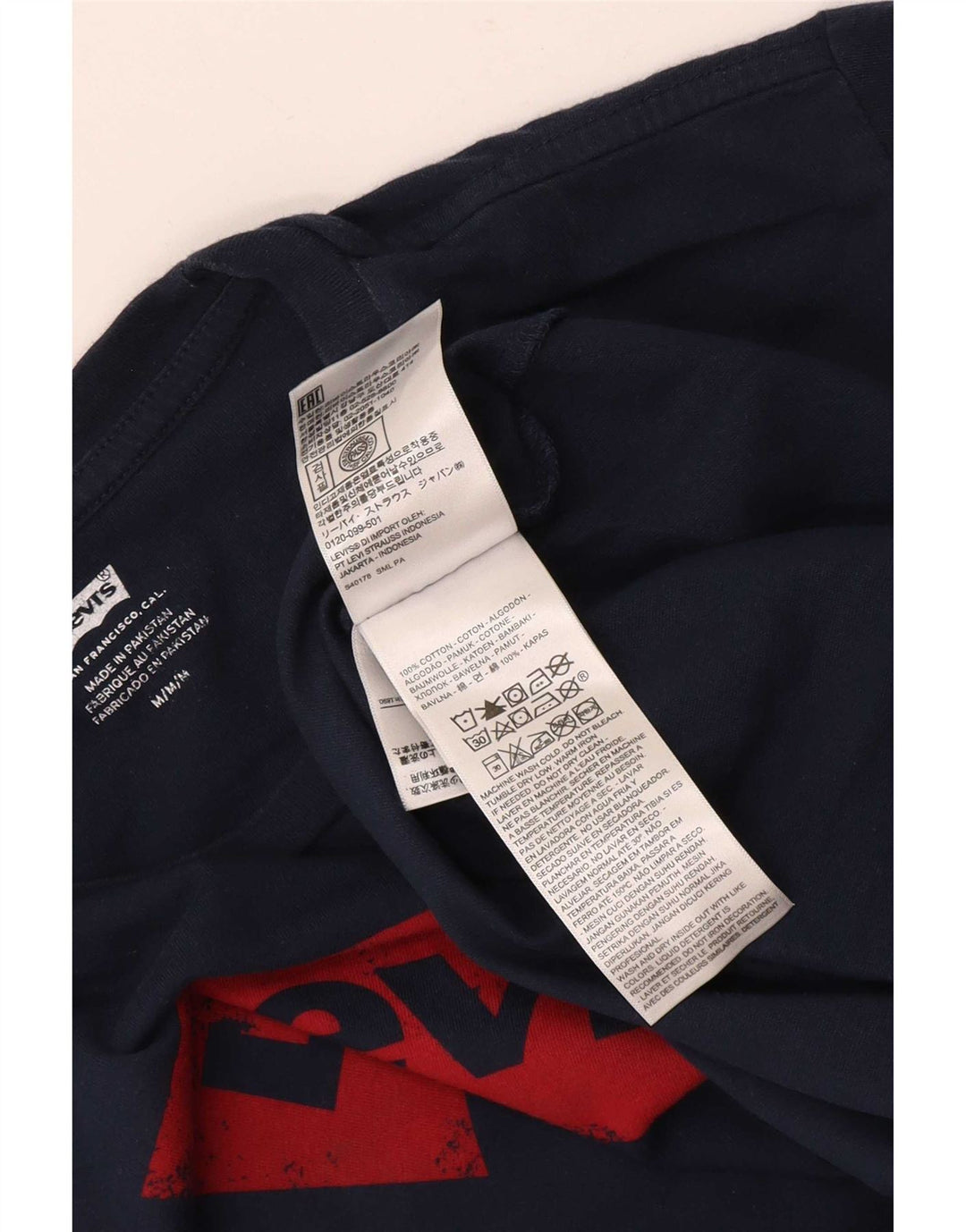 Levi's Mens Graphic T-Shirt Top Medium Navy Blue Cotton