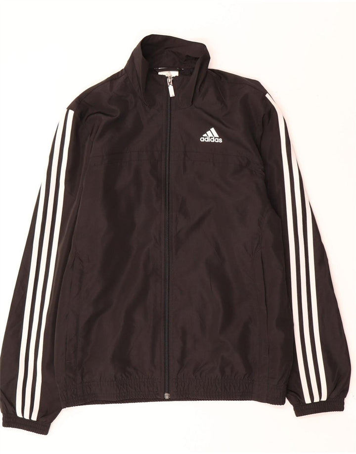 Adidas Mens Tracksuit Top Jacket Small Black Polyester
