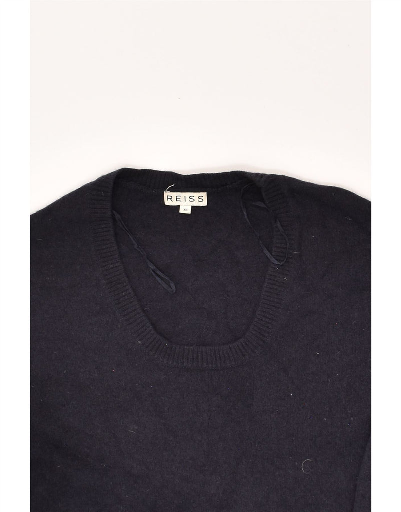 REISS Womens Crew Neck Jumper Sweater UK 6 XS Navy Blue Wool | Vintage Reiss | Thrift | Second-Hand Reiss | Used Clothing | Messina Hembry 