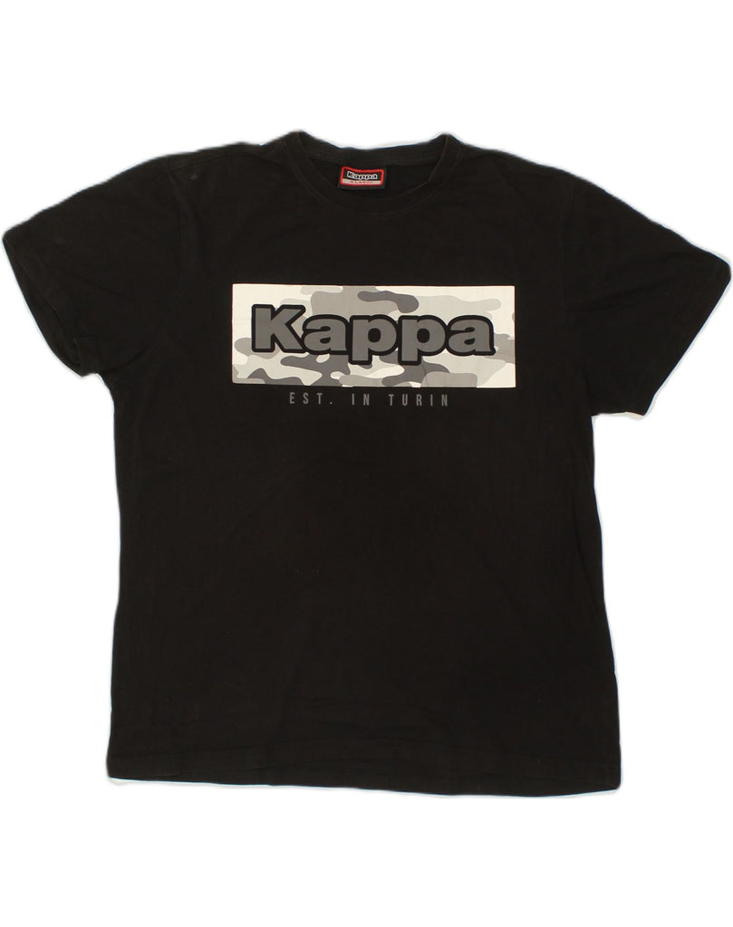 KAPPA Mens Graphic T-Shirt Top XL Black Cotton | Vintage Kappa | Thrift | Second-Hand Kappa | Used Clothing | Messina Hembry 