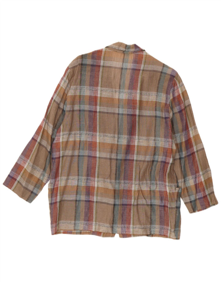 MARZOTTO Womens 1 Button Blazer Jacket UK 16 Large  Multicoloured Check