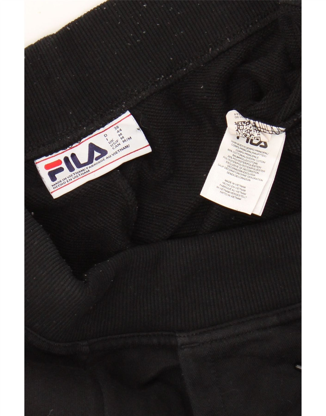 FILA Womens Tracksuit Trousers Joggers UK 14 Medium Black Cotton
