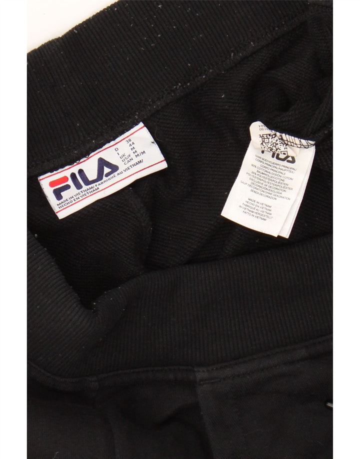 FILA Womens Tracksuit Trousers Joggers UK 14 Medium Black Cotton