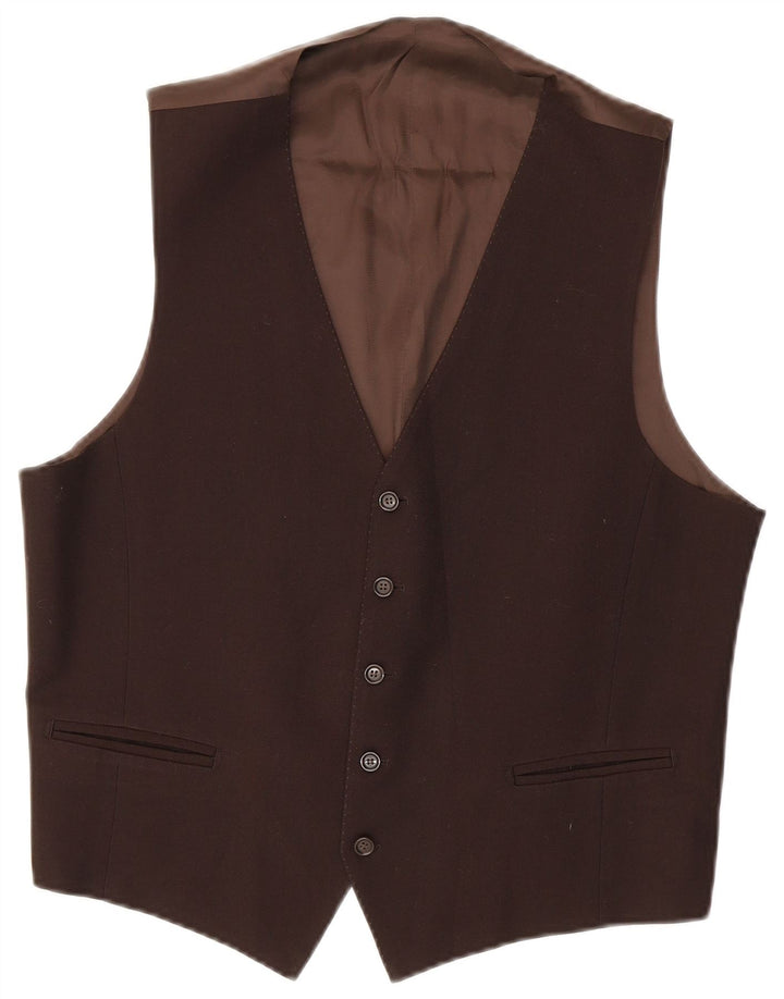 Vintage Mens Waistcoat Medium Brown