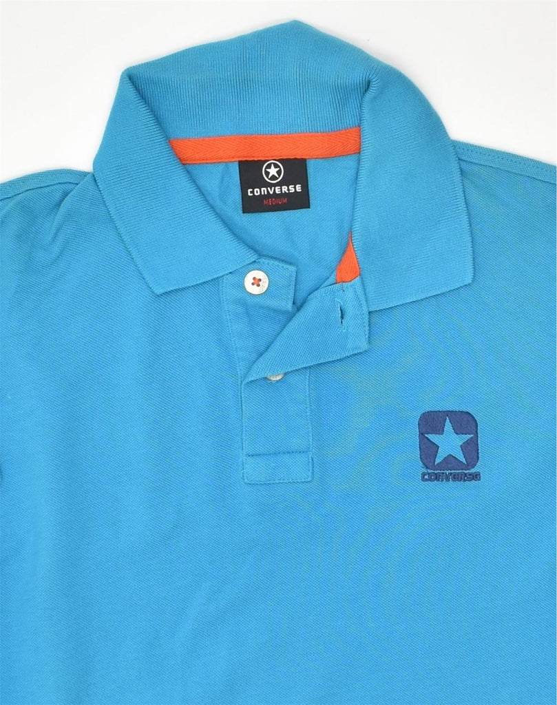 CONVERSE Mens Polo Shirt Medium Blue Cotton | Vintage Converse | Thrift | Second-Hand Converse | Used Clothing | Messina Hembry 