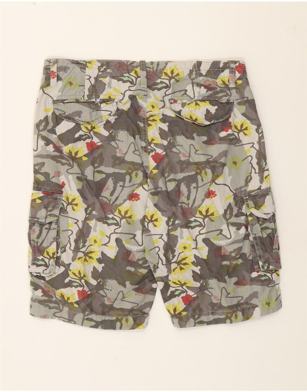 Scorpion Bay Mens Cargo Shorts W31 Medium  Grey Floral Cotton