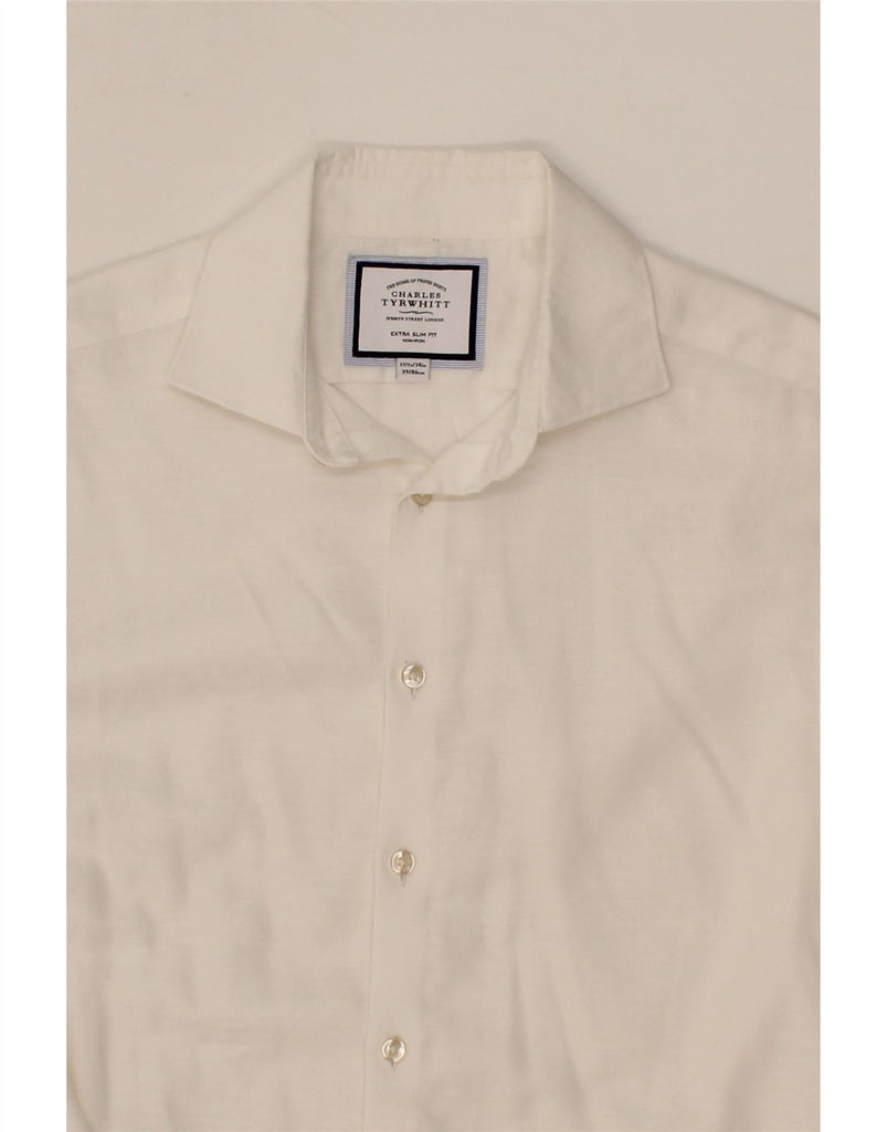 CHARLES TYRWHITT Mens Extra Slim Fit Shirt Size 39 15 1/2 Medium White Vintage Charles Tyrwhitt and Second-Hand Charles Tyrwhitt from Messina Hembry 
