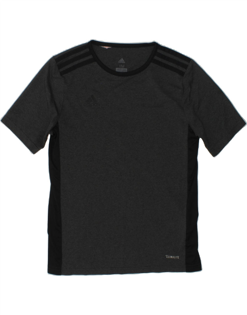 ADIDAS Boys Climalite T-Shirt Top 11-12 Years Medium Grey Polyester | Vintage Adidas | Thrift | Second-Hand Adidas | Used Clothing | Messina Hembry 