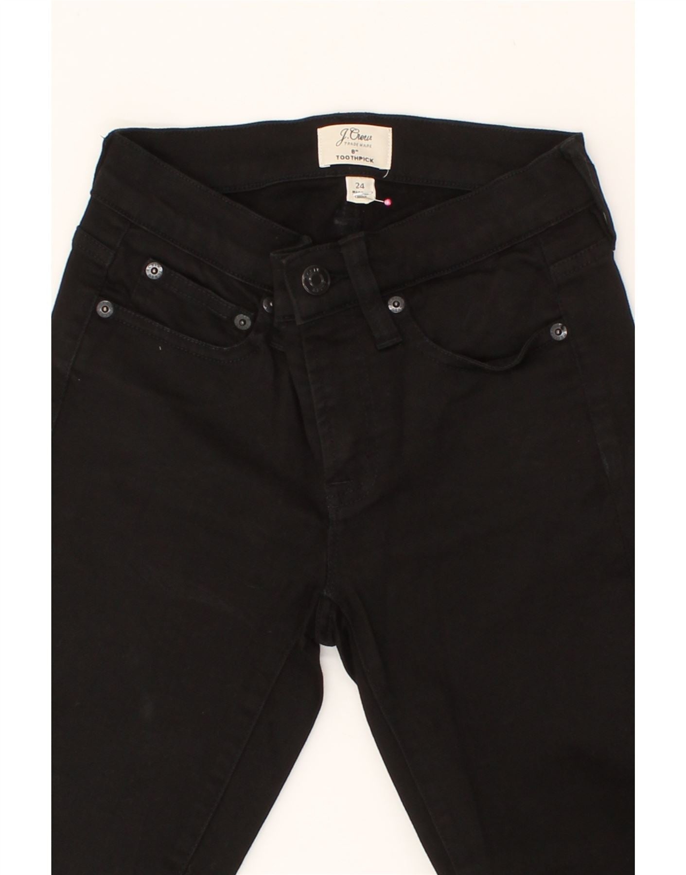 CREW Womens Toothpick Skinny Jeans US Medium W24 L28 Black