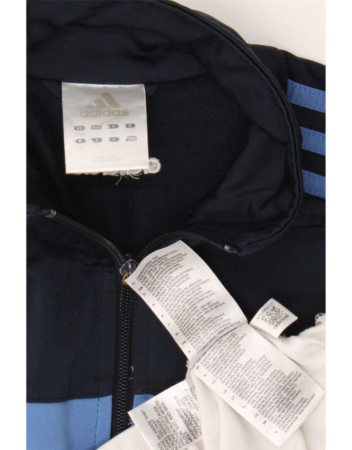 Adidas Mens Tracksuit Top Jacket UK 38/40 Medium Navy Blue Colourblock