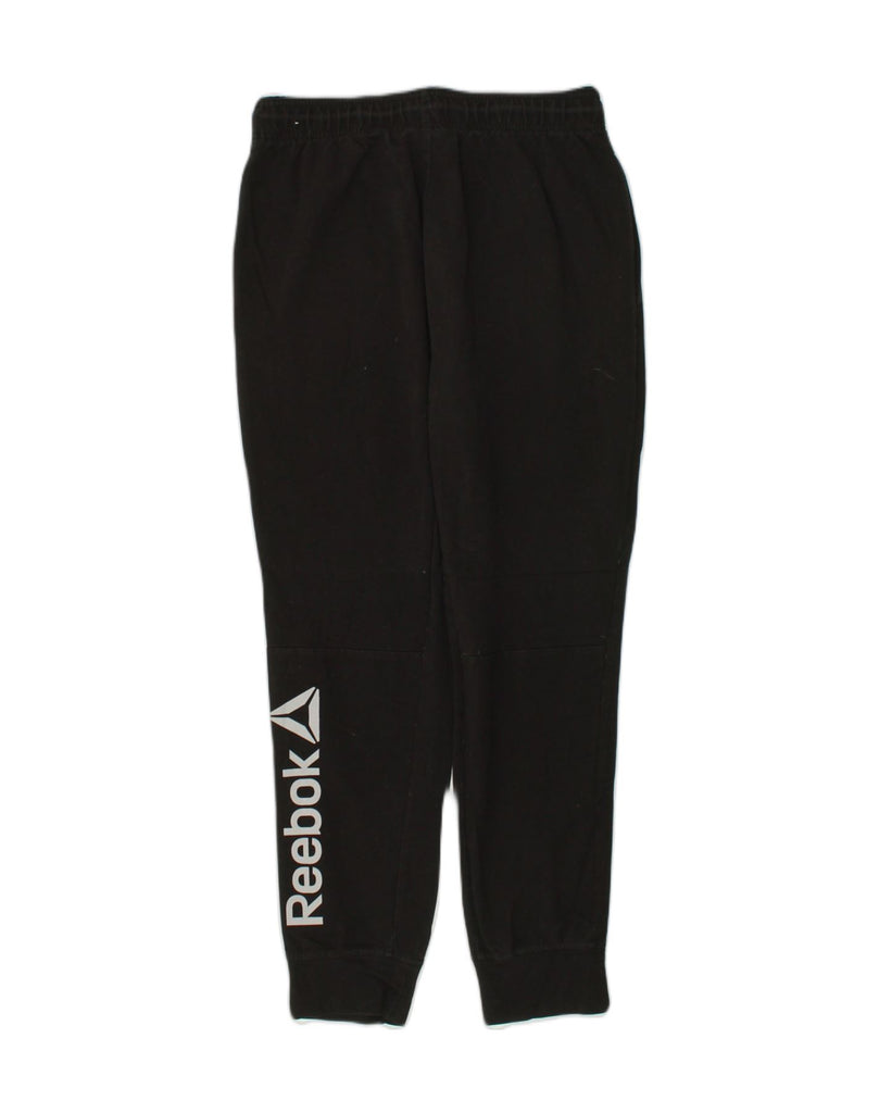 REEBOK Mens Graphic Tracksuit Trousers Joggers Medium Black | Vintage Reebok | Thrift | Second-Hand Reebok | Used Clothing | Messina Hembry 