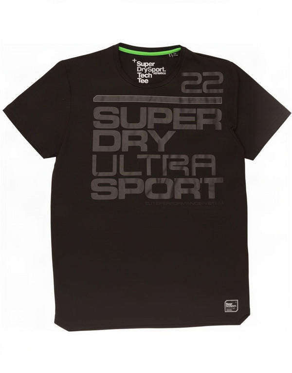 Superdry Mens Graphic T-Shirt Top XL Black Polyester