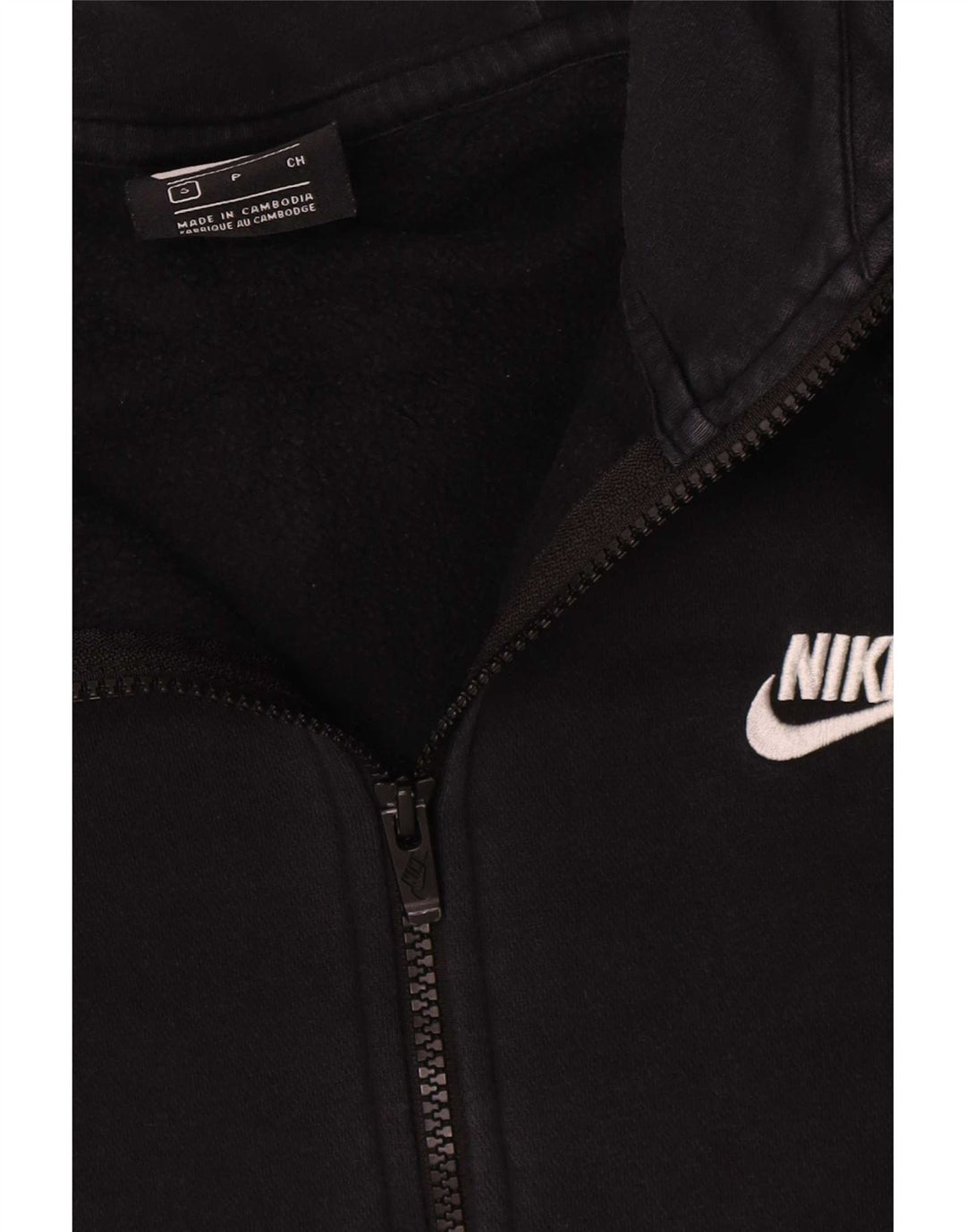 Nike Mens Zip Hoodie Sweater Small Black Cotton