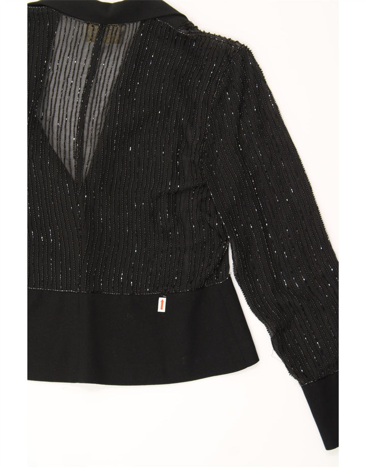 VINTAGE Womens Bolero Jacket IT 42 Medium Black Vintage Vintage and Second-Hand Vintage from Messina Hembry 