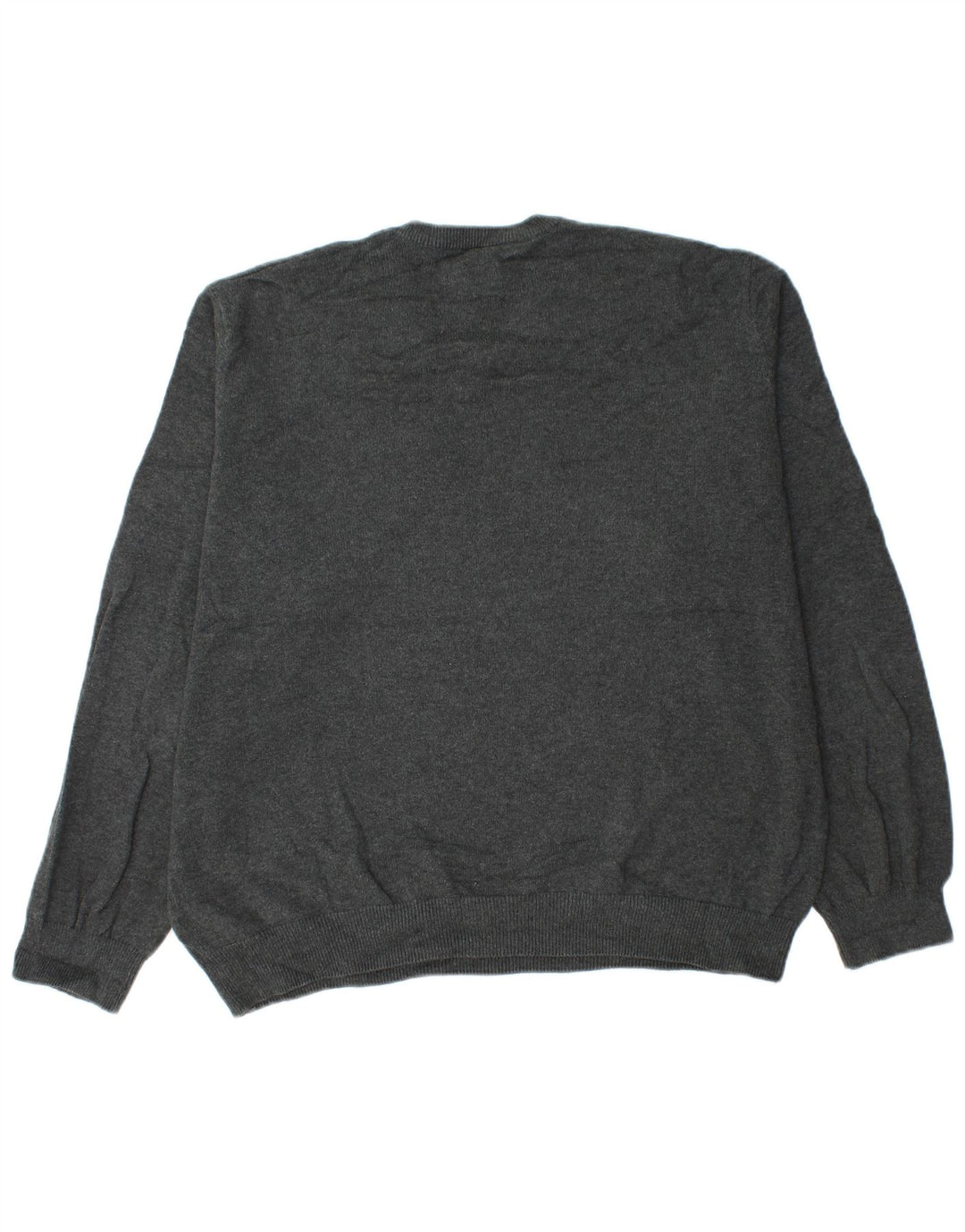 Marks & Spencer Mens V-Neck Jumper Sweater XL Grey Cotton