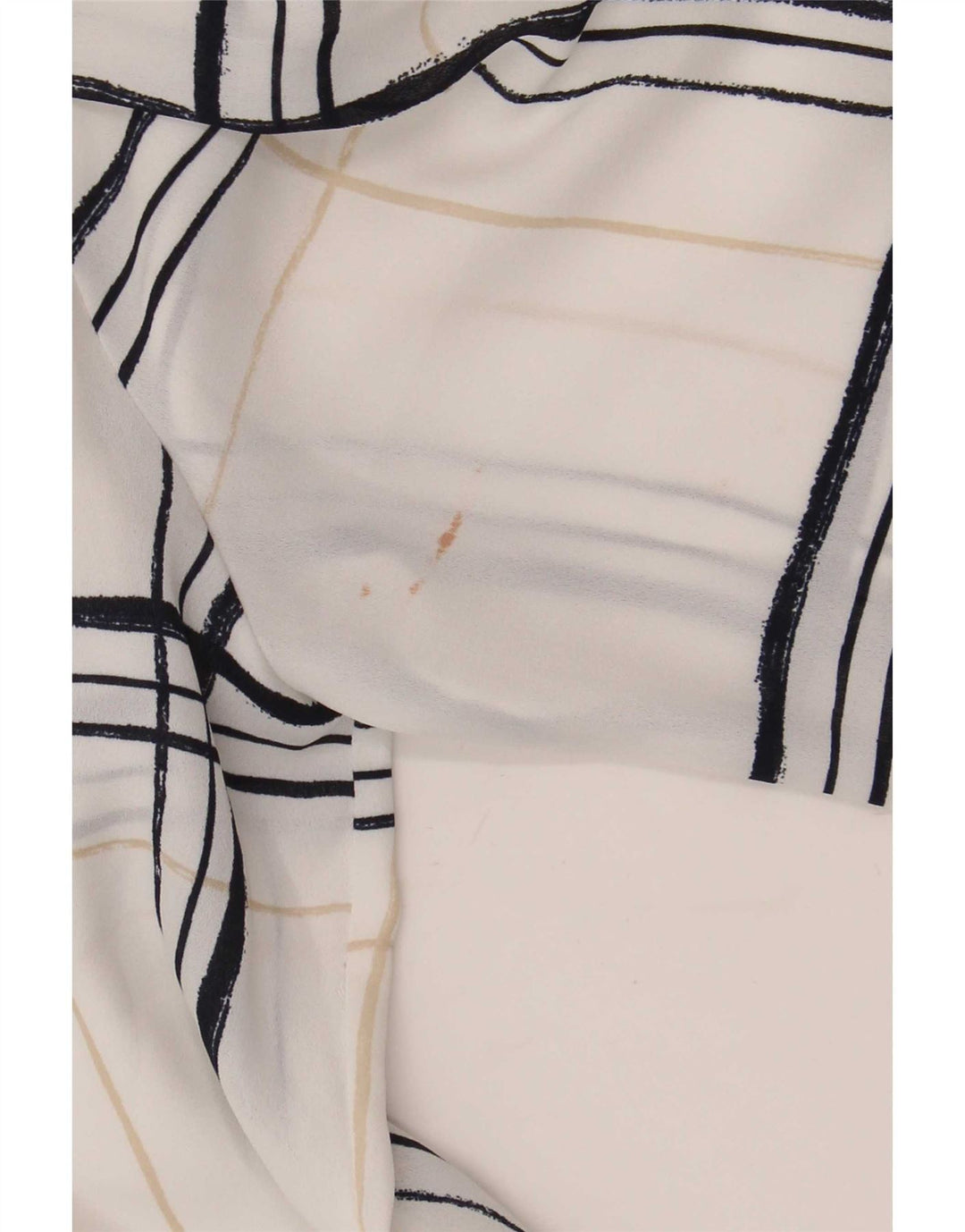 Marks & Spencer Womens Oversized Shirt UK 10 Small White Plaid Polyester