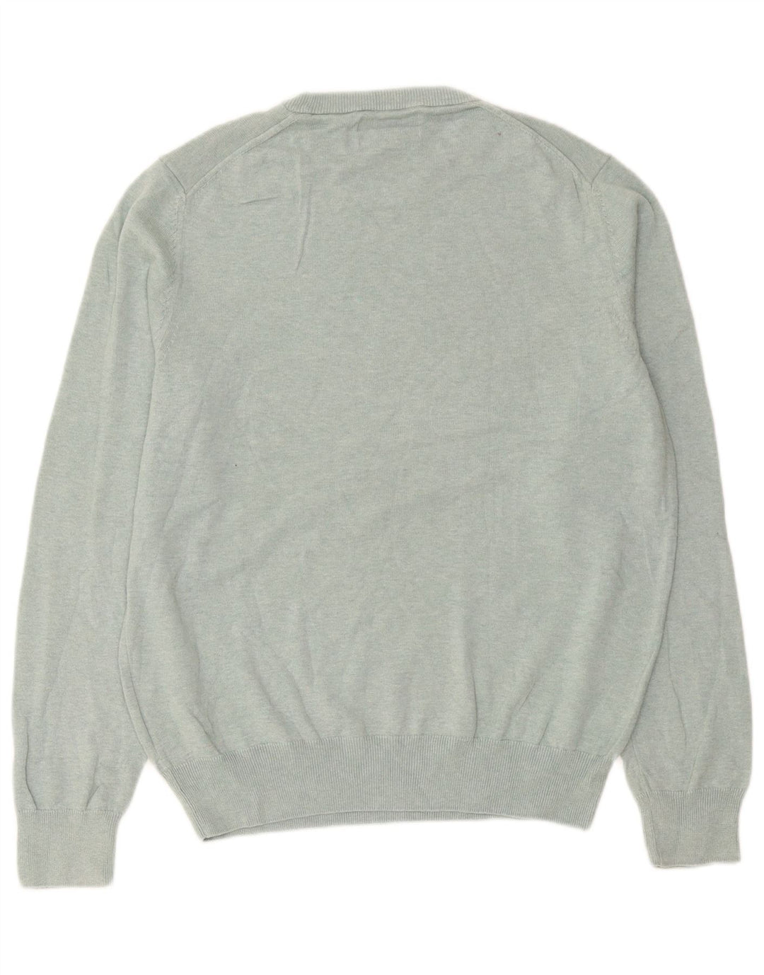 Marks & Spencer Mens Crew Neck Jumper Sweater Medium Green Cotton