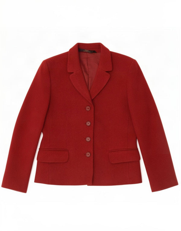 Marks & Spencer Womens Petite 4 Button Blazer Jacket UK 10 Small Burgundy