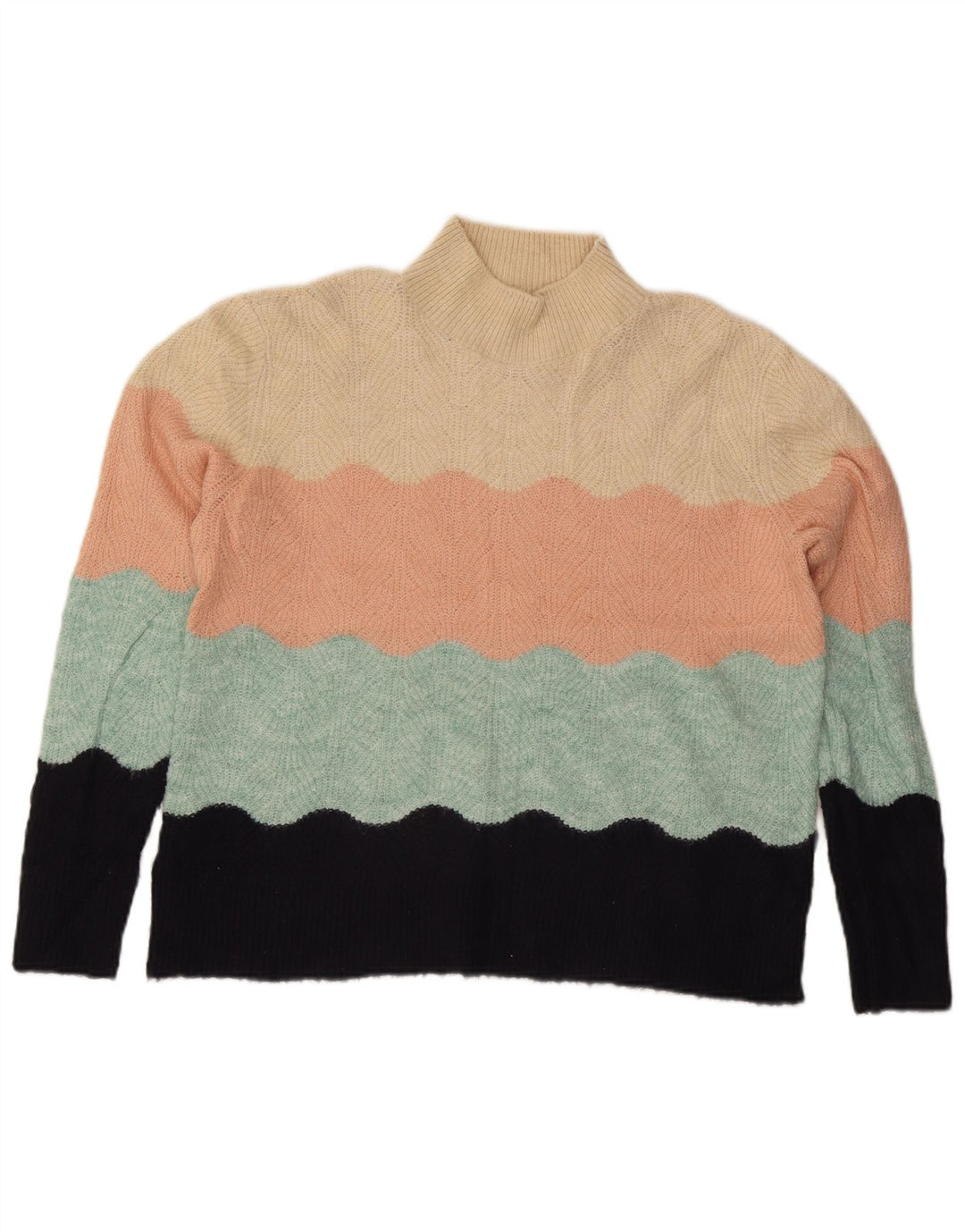 Oasis Womens Turtle Neck Jumper Sweater UK 16 Large Multicoloured