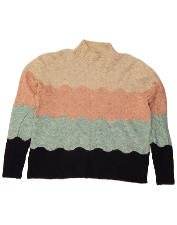 Oasis Womens Turtle Neck Jumper Sweater UK 16 Large Multicoloured