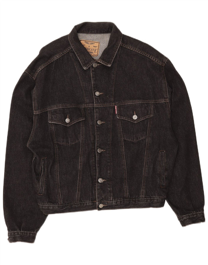 Vintage Mens Denim Jacket UK 42 XL Black