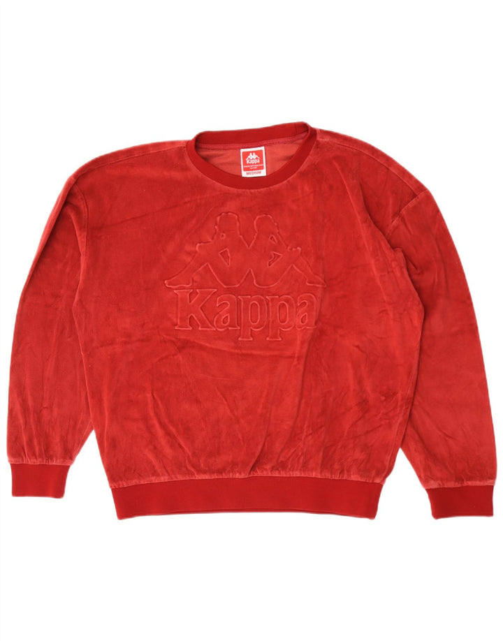 Kappa Womens Graphic Oversized Sweatshirt Jumper UK 14 Medium Maroon