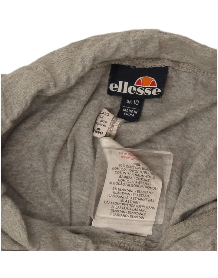 Ellesse Womens Graphic Leggings UK 10 Small Grey Cotton