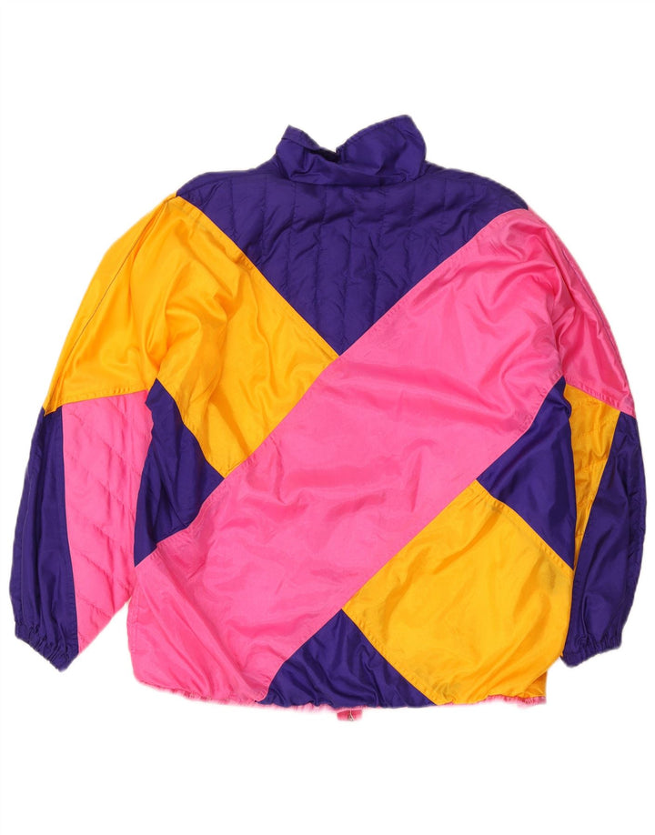 Master Womens Tracksuit Top Jacket UK 16 Large Multicoloured Colourblock