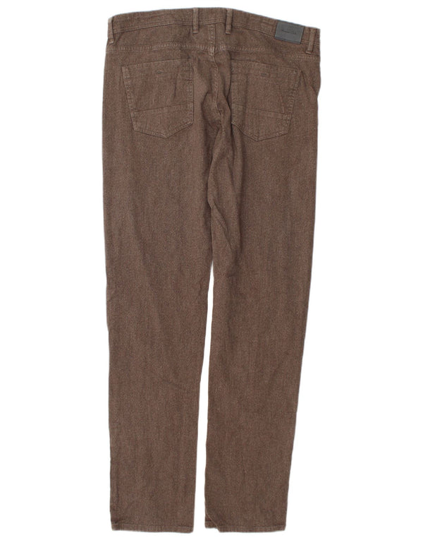Massimo Dutti Mens Slim Casual Trousers EU 42 Large W32 L32 Brown Cotton