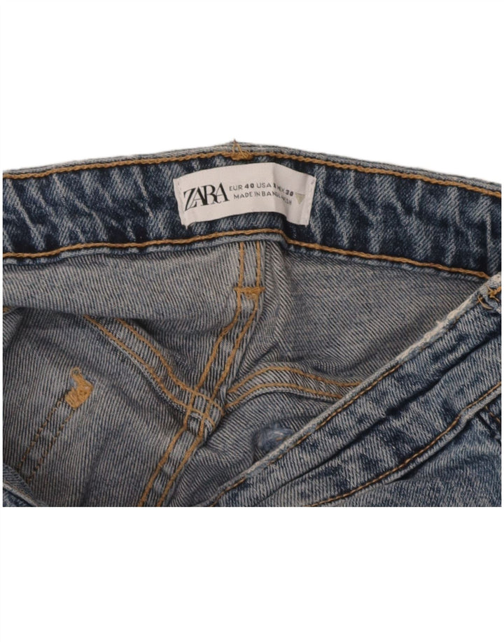 ZARA Womens High Waist Straight Jeans EU 40 Medium W30 L29 Blue