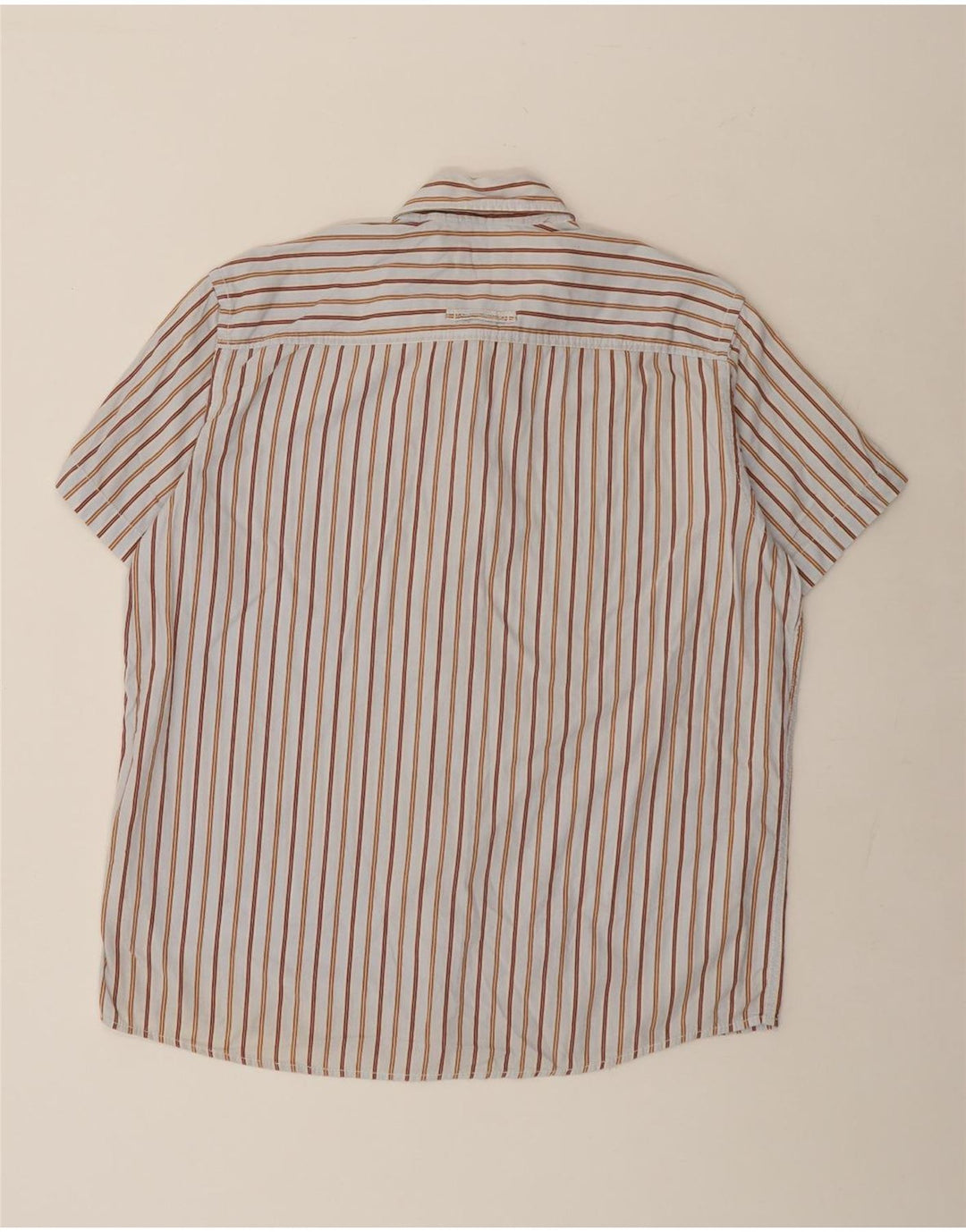 Camel Active Mens Short Sleeve Shirt XL Blue Striped Cotton