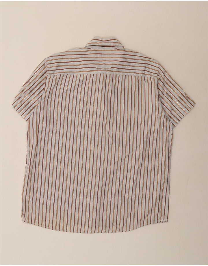 Camel Active Mens Short Sleeve Shirt XL Blue Striped Cotton