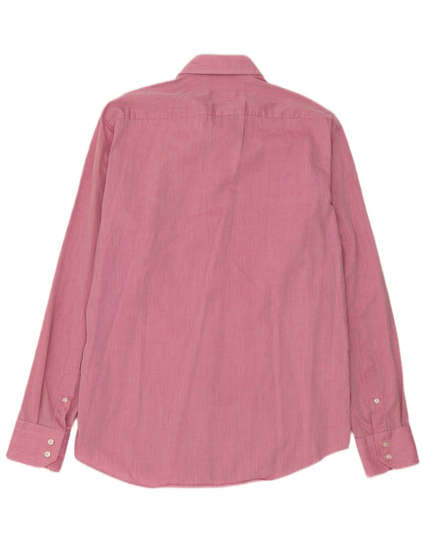 Hugo Boss Mens Regular Fit Shirt Size 40 15 1/2 Medium Pink Cotton