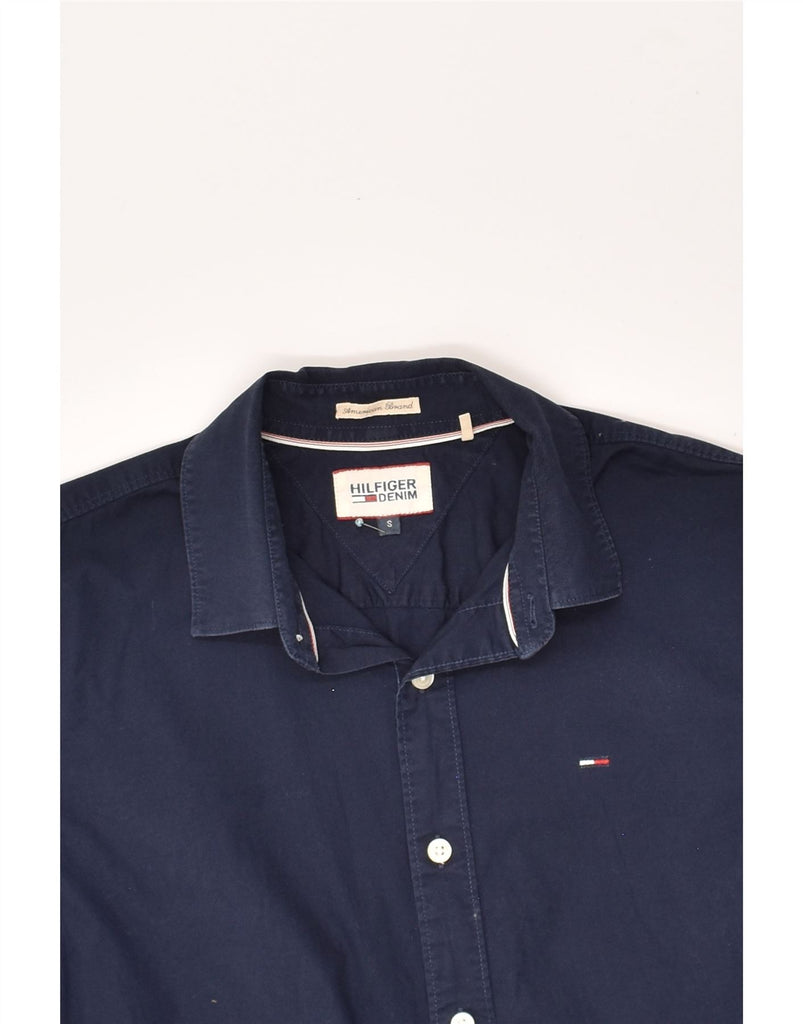 TOMMY HILFIGER Mens Shirt Small Navy Blue Cotton | Vintage Tommy Hilfiger | Thrift | Second-Hand Tommy Hilfiger | Used Clothing | Messina Hembry 