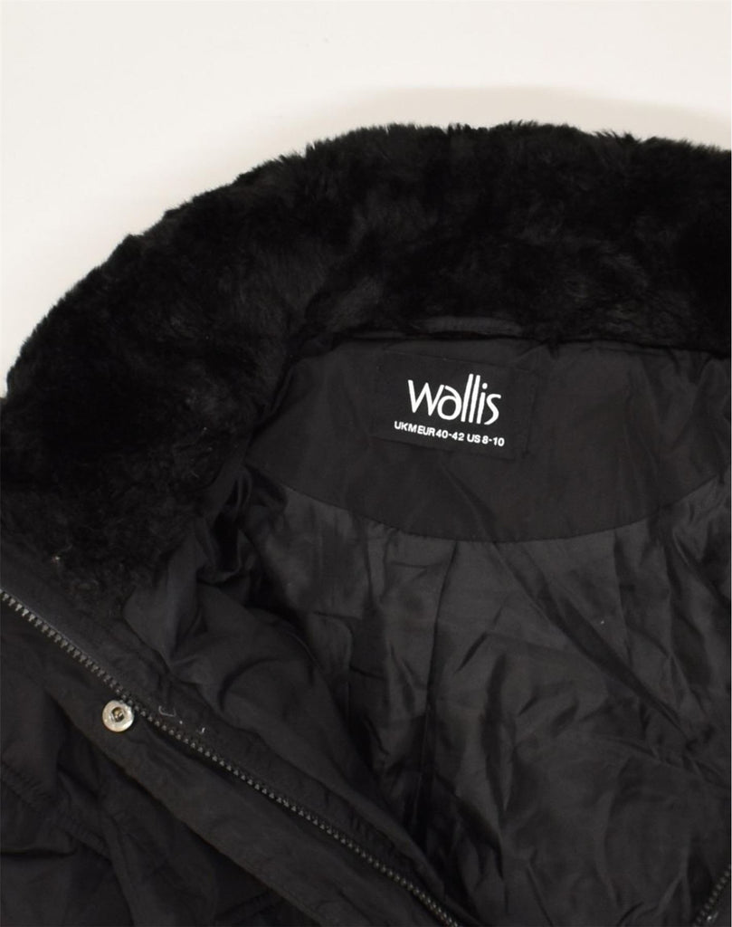 WALLIS Womens Hooded Padded Coat UK 14  Medium Black Polyester | Vintage Wallis | Thrift | Second-Hand Wallis | Used Clothing | Messina Hembry 