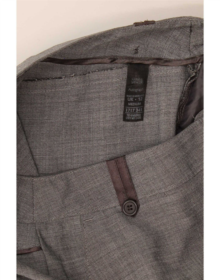 Marks & Spencer Womens Capri Trousers UK 12 Medium W32 L22 Grey Polyester