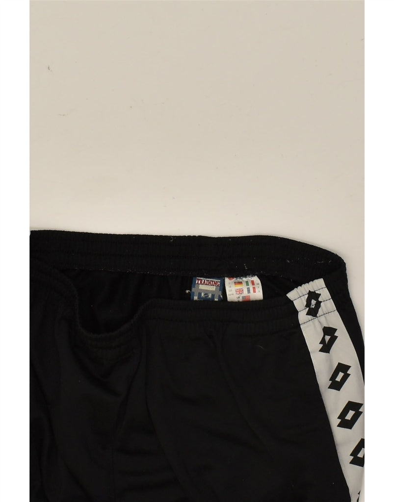 LOTTO Mens Graphic Tracksuit Trousers UK 38/40 Medium Black Polyester | Vintage Lotto | Thrift | Second-Hand Lotto | Used Clothing | Messina Hembry 