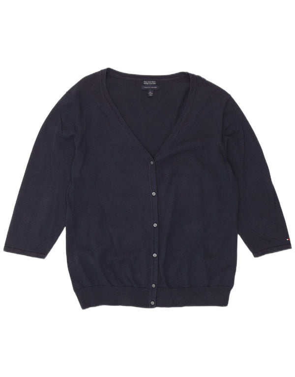Tommy Hilfiger Womens 3/4 Sleeve Cardigan Sweater UK 20 2XL Navy Blue