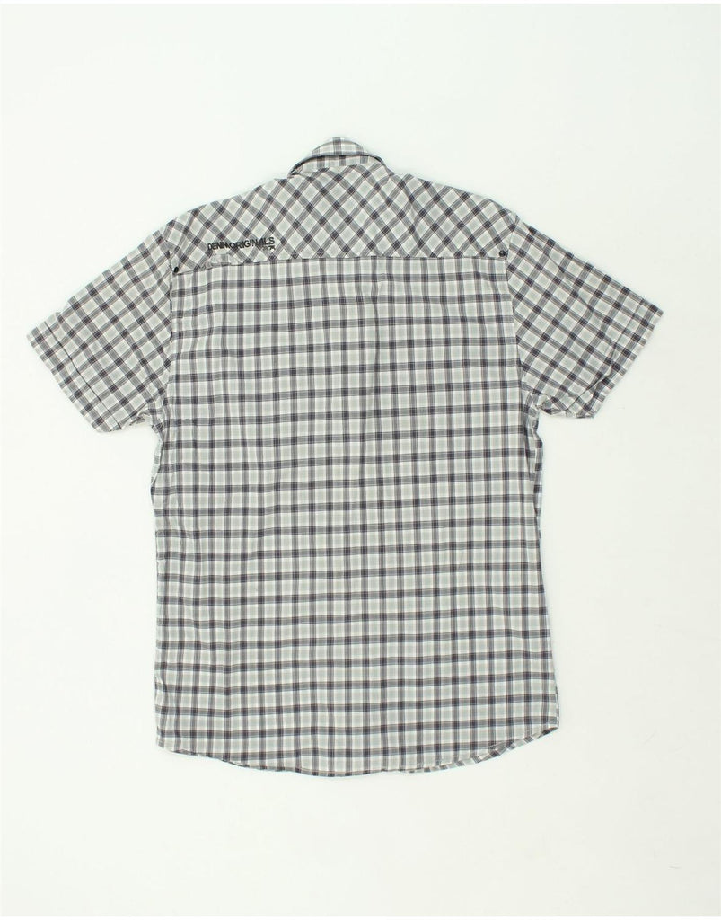 JACK & JONES Mens Short Sleeve Shirt XL Grey Check Cotton | Vintage Jack & Jones | Thrift | Second-Hand Jack & Jones | Used Clothing | Messina Hembry 