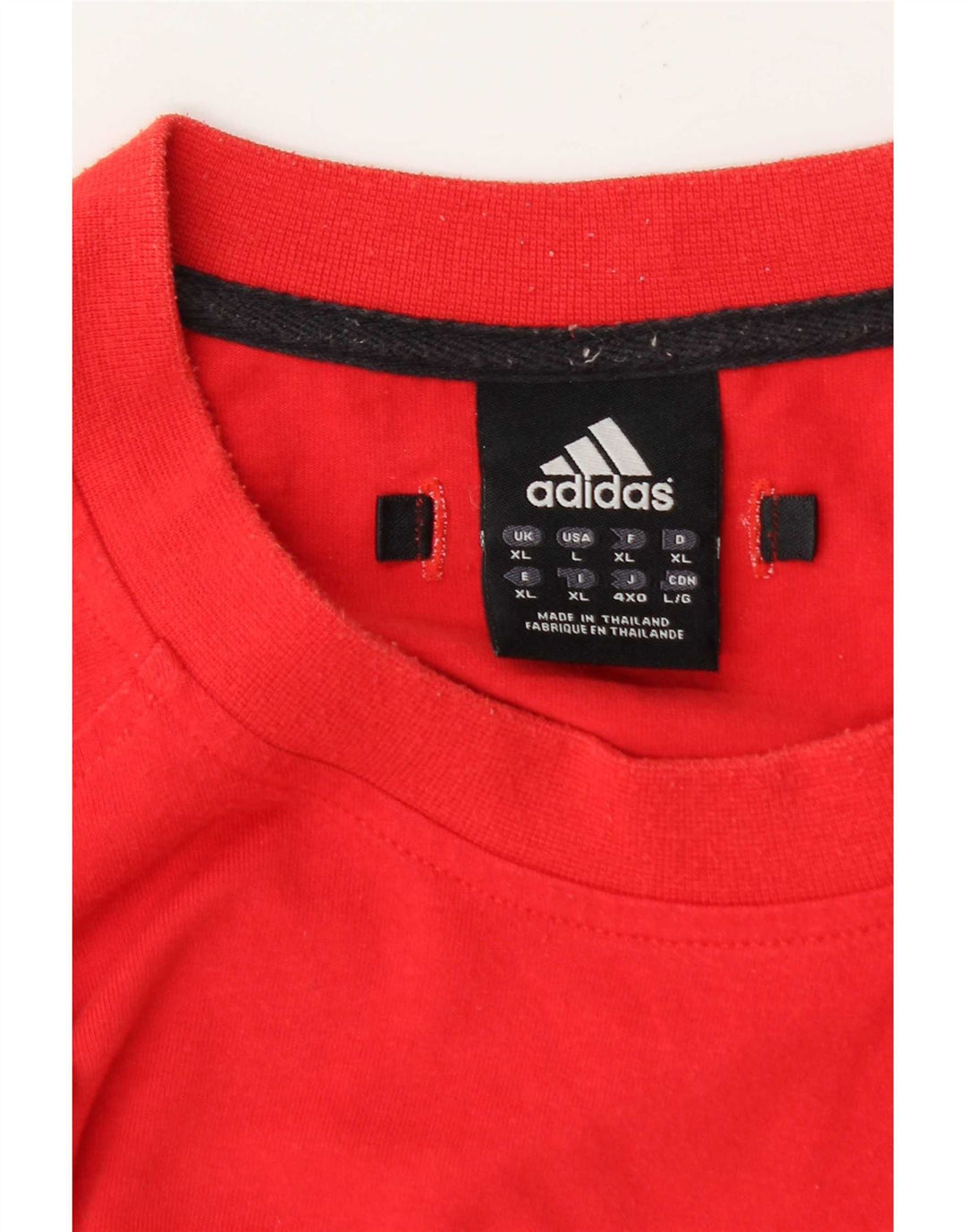 Adidas Mens T-Shirt Top XL Red Colourblock